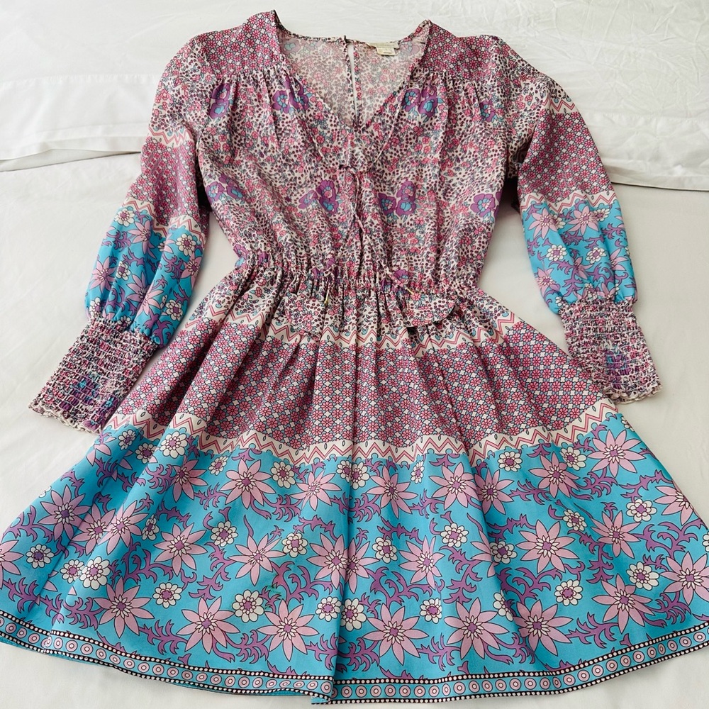Shoshanna Multicolor Floral Long Sleeve Dress